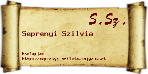Seprenyi Szilvia névjegykártya