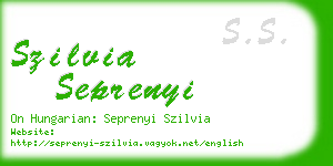 szilvia seprenyi business card